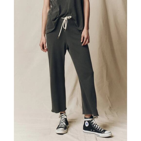 THE GREAT. Pants - THE GREAT The Wide Leg Cropped Sweatpant Lounge Washed Black Shopbop 0 XS $195